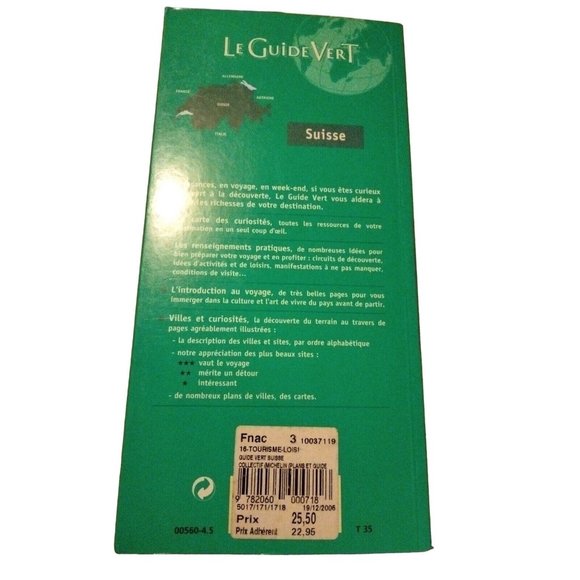 Le Guide Vert Suisse Michelin Travel Publications Avec Hotels Restaurants French - Picture 2 of 2